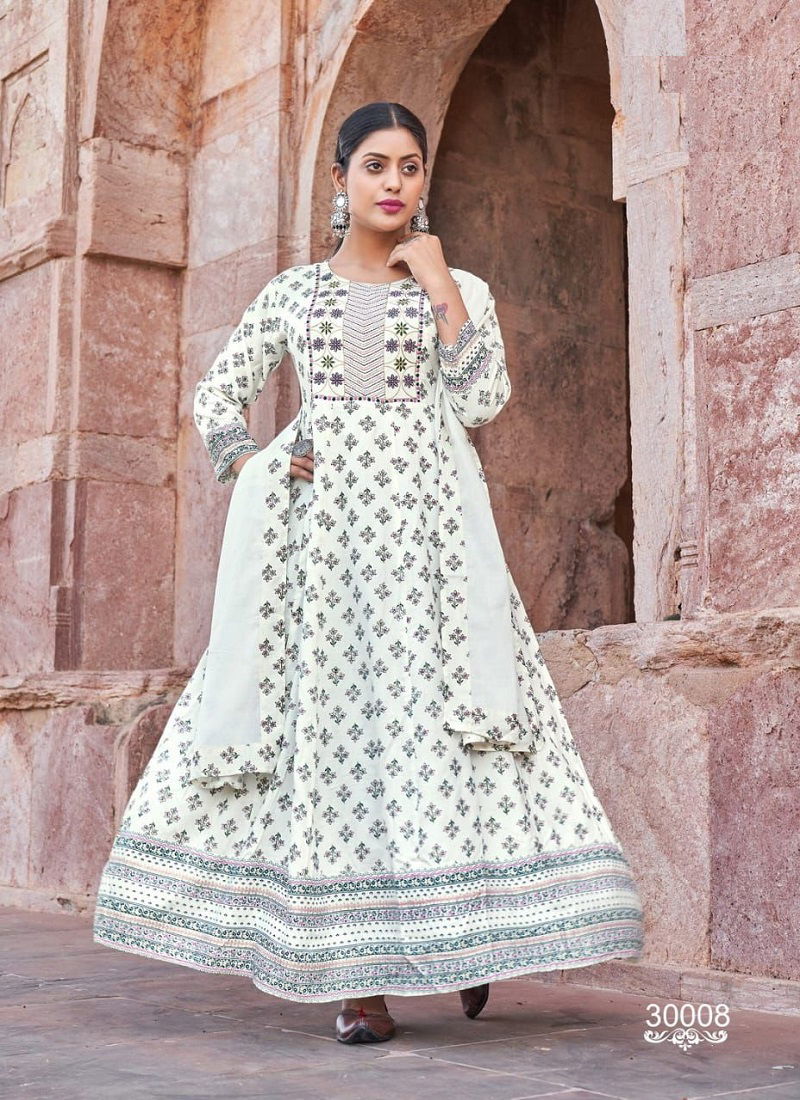 Glamour Vol 30 By Blue Hills Long Anarkali Kurtis With Dupatta
